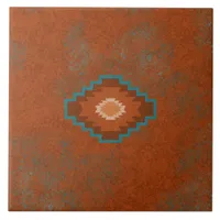 Southwest Canyons Diamond Geometric Pattern Ceramic Tile