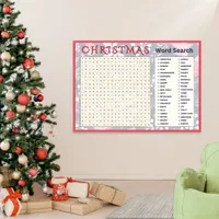 Christmas Word Search Fun Festive Activity Kids Poster