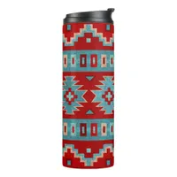 Southwest Mesas Turquoise & Red Thermal Tumbler