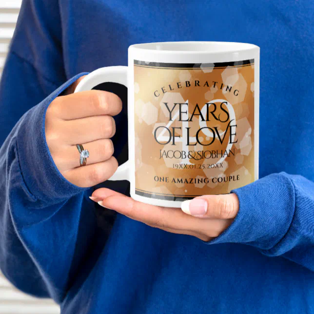 Elegant 49th Copper Wedding Anniversary Giant Coffee Mug