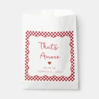 "That's Amore" Chic Red Checkered Italian Wedding Favor Bag