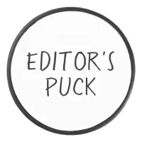 Funny Novelty 'Editor's Puck' Sporty Monochrome Hockey Puck