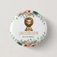 Budget Wild One Safari Animals Boy Birthday Party Button