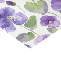 Watercolor Style Purple Pansy Type Flowers  Tissue Paper