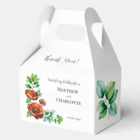 Sublime Watercolor Red Poppies in Vintage Style Favor Boxes