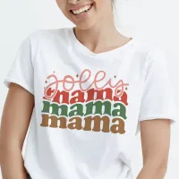 Jolly Mama Retro Groovy Christmas Holidays Tri-Blend Shirt