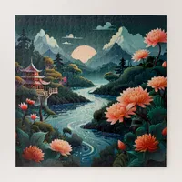 "Serenity at Sunset: Traditional Chinese Art Jigsaw Puzzle