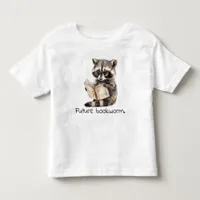 Future Bookworm Raccoon Reading Baby  Toddler T-shirt