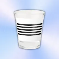 Simple Black and White Stripes | Shot Glass