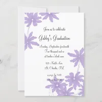 Purple Daisies Graduation Party Invitation