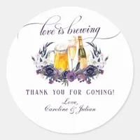 Love Brewing Gothic Bubbles Brews Couples Shower Classic Round Sticker