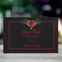 Goth Heart with Bat Wings  Wedding Guest Book