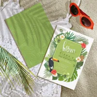 Watercolor Tropical Luau LuWOW! Green ID577 Invitation