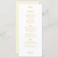 Gold Cream Wedding Menu