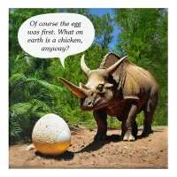 Dinosaur Egg Triceratops Humorous Caption Funny Acrylic Print