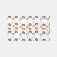 Cute Cat Heads Cartoon Happy Pattern Rug