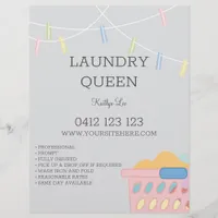 Laundry Ironing Services Laundromat Flyer