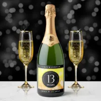 Elegant 13th Citrine Wedding Anniversary Sparkling Wine Label