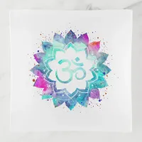 *~* Watercolor Om Aum Turquoise Blue Magenta White Trinket Tray