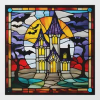 Stained Glass Haunted House Mosaic  Window Cling