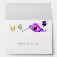 Spring Wedding watercolor wildflowers personalized Envelope