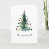 Minimalist Watercolor Christmas Tree Card