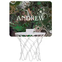 Brown, Green, Black and White Nature Colors  Mini Basketball Hoop