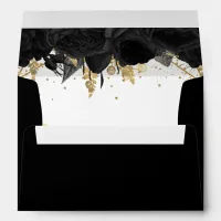 Black Gold Floral Elegant   Envelope