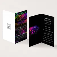 Black and Neon Brush Strokes Business Card