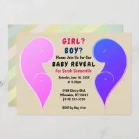 Girl or Boy Baby Reveal Party Invitation