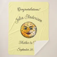 Over the Moon Baby Shower Celebration Sherpa Blanket