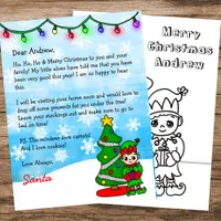 Personalized Letter from Santa + Coloring Page