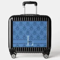 Blue Hearts Monogram and Name Travel Luggage