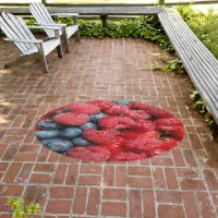 Berry Bonanza Strawberries Blueberries Rasberries Outdoor Rug