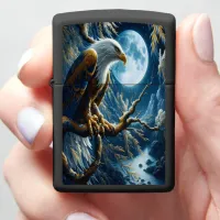 Eagle In Willow Under Blue Moon Zippo Lighter