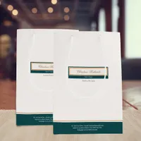 Classy Teal Ivory Medium Gift Bag