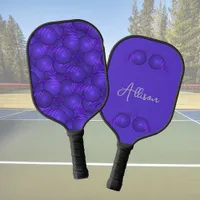 Purple planets and lightnings, custom  pickleball paddle