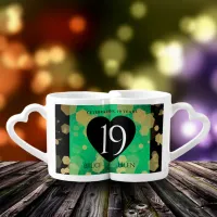 Elegant 19th Jade Wedding Anniversary Celebration Coffee Mug Set