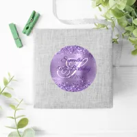 Faux Glittery Light Purple Foil 50th Birthday Classic Round Sticker