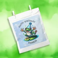 Funny Dancing Frog Personalized Birthday  Favor Bag