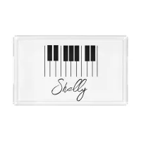 Music Teacher Piano Student Keyboard Script Name Acrylic Tray