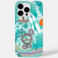 Sailboats and Sea Creatures Abstract Beachy Art Case-Mate iPhone 14 Pro Max Case