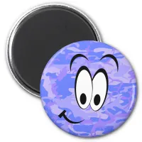 Funny Face Camouflage Pastel Blue Abstract Pattern Magnet