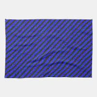 Black Blue Thin Diagonal Stripes Towel