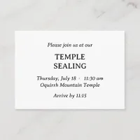 Spanish-English Temple Sealing Invitation