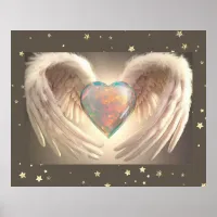 *~* Heart Angel Wings all four sides Poster