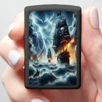 Pirate Ship In A Storm Zippo Lighter