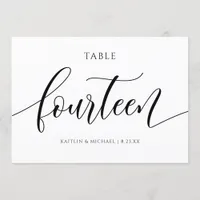 Modern Wedding Table Numbers Calligraphy - 14