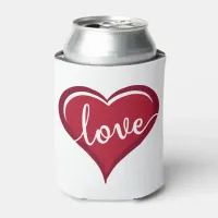 love in heart valentines can cooler