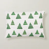 Christmas trees with beads strings pattern accent pillow